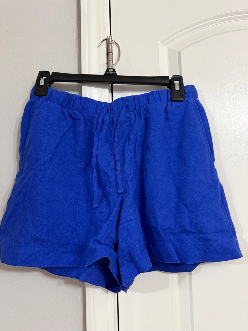 GAP Cobalt Blue Drawstring Linen-Blend Shorts